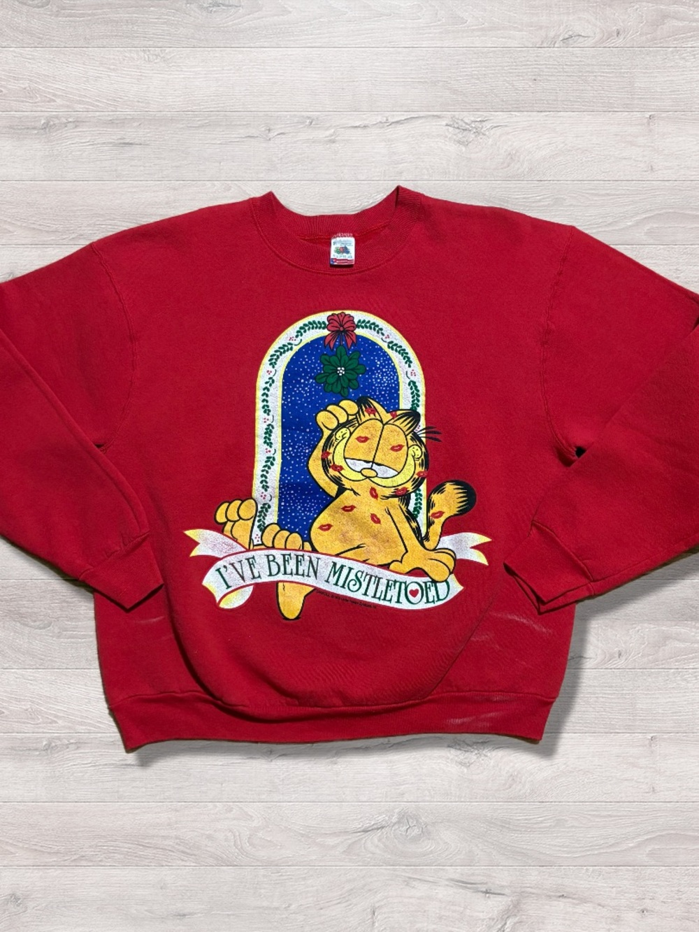 Vintage 1978 Garfield Christmas Pullover Crewneck Sweatshirt XL